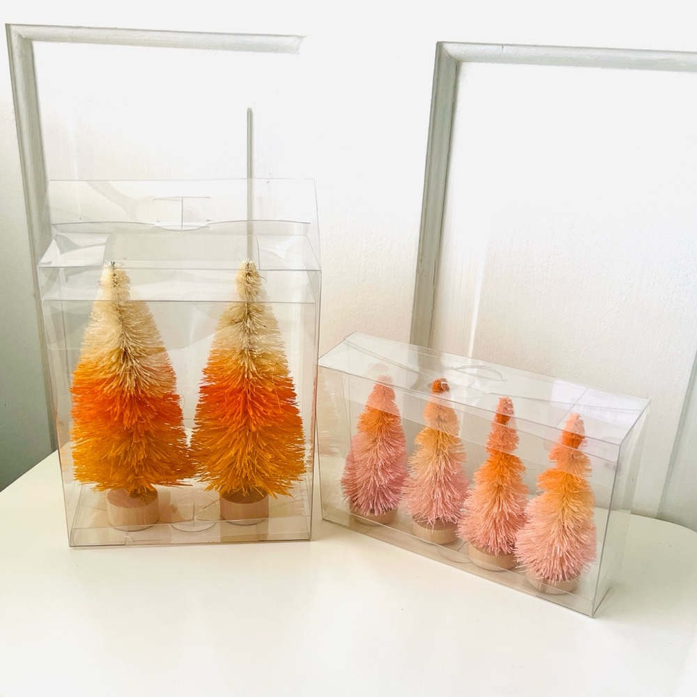 NWT Target Retro Candycorn Ombre Bottle Brush Trees Lot of 6